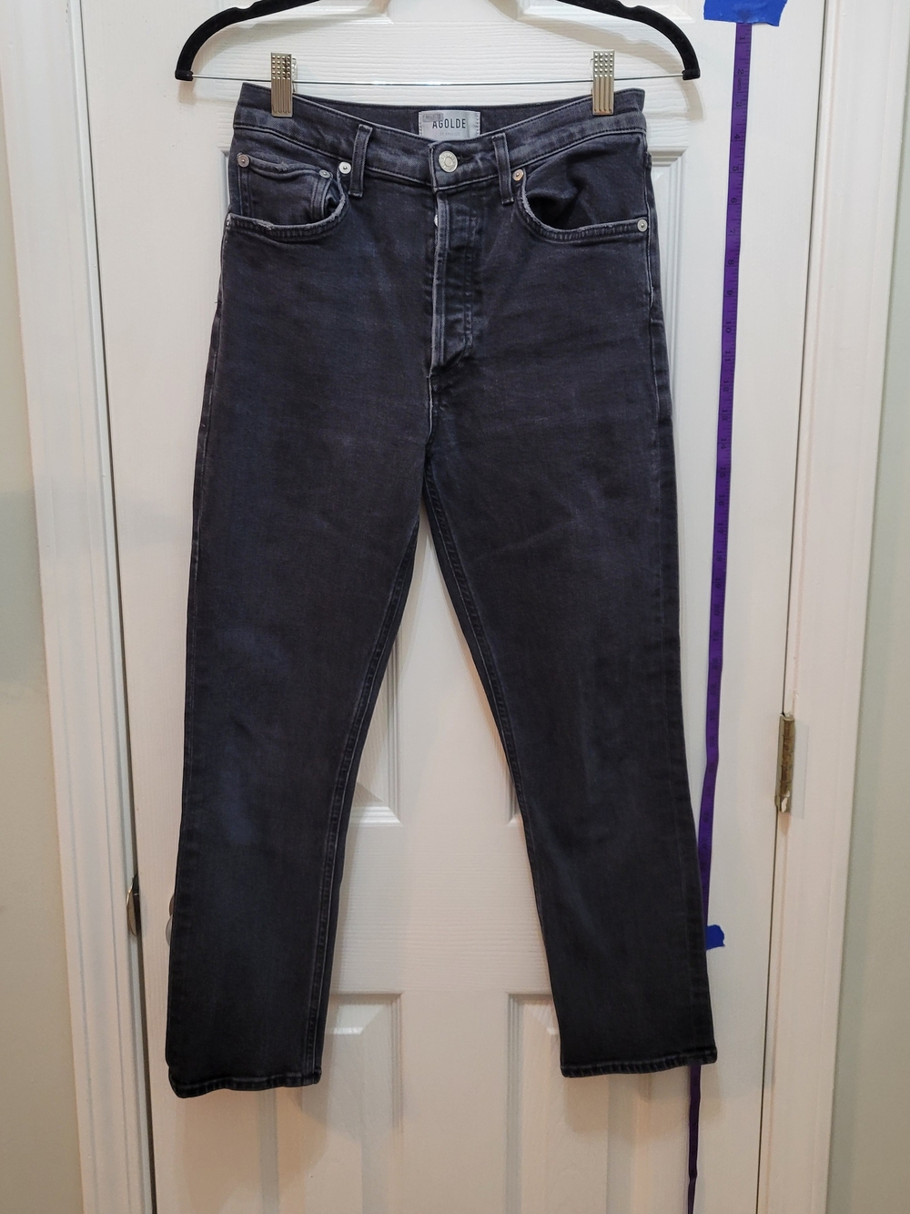 Agolde Women’s Black Riley Cropped Ankle Jeans